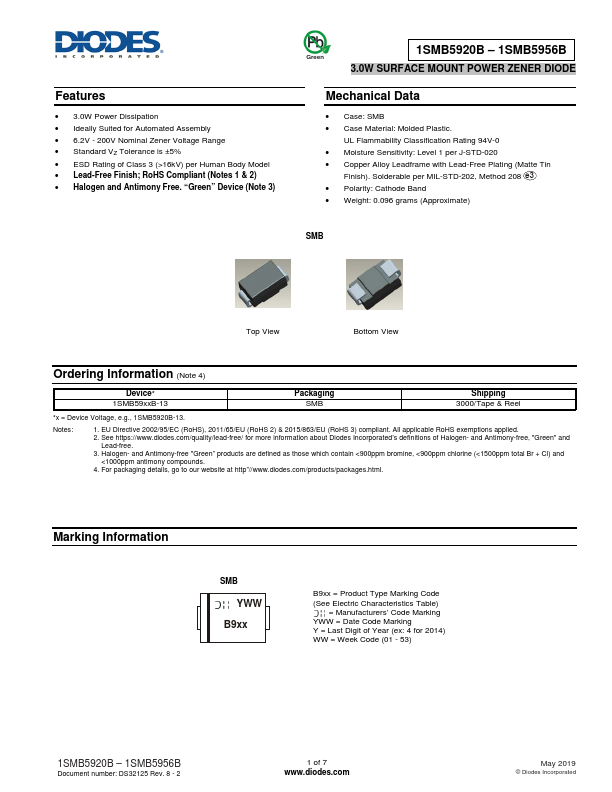 1SMB5942B Diodes