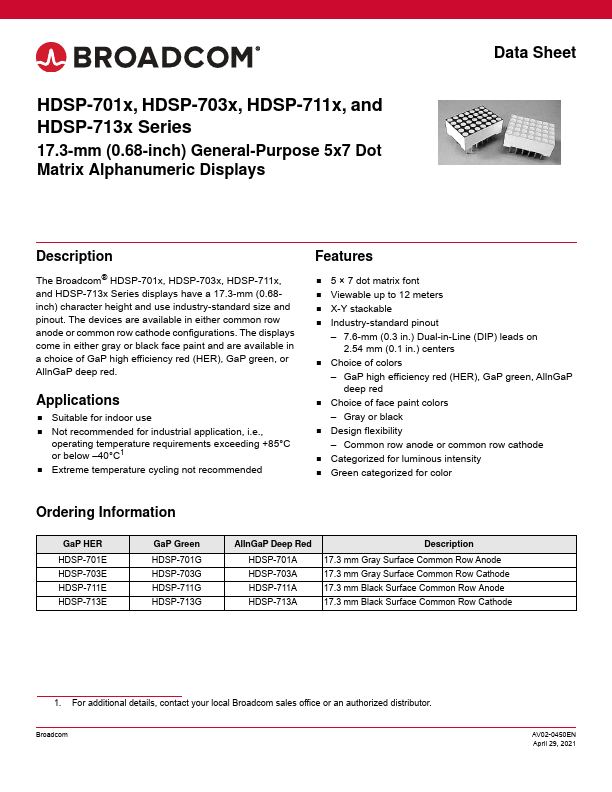 HDSP-713G Broadcom