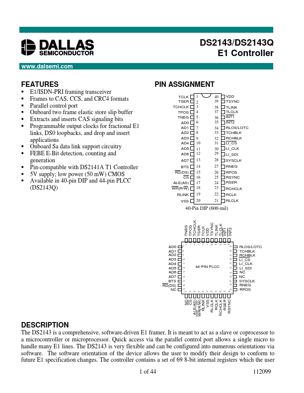 DS2143Q Dallas Semiconducotr