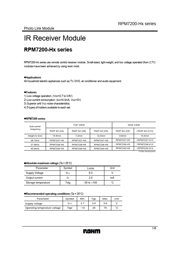 <?=RPM7237-H13?> डेटा पत्रक पीडीएफ