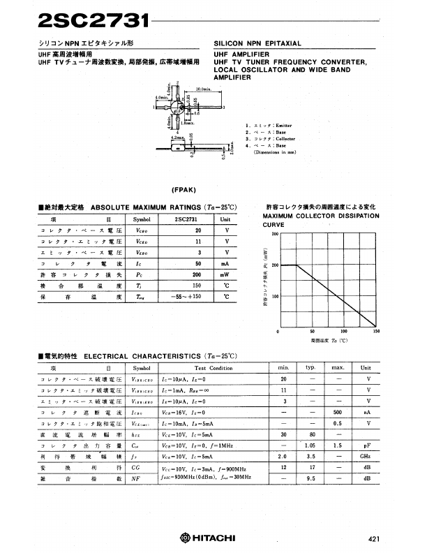 2SC2731 Hitachi Semiconductor