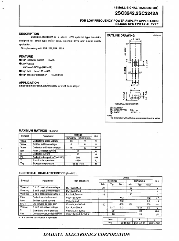 2SC3242 Isahaya Electronics Corporation