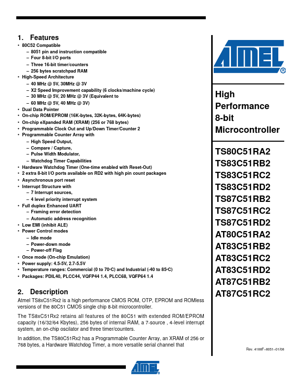 TS83C51RB2 ATMEL Corporation