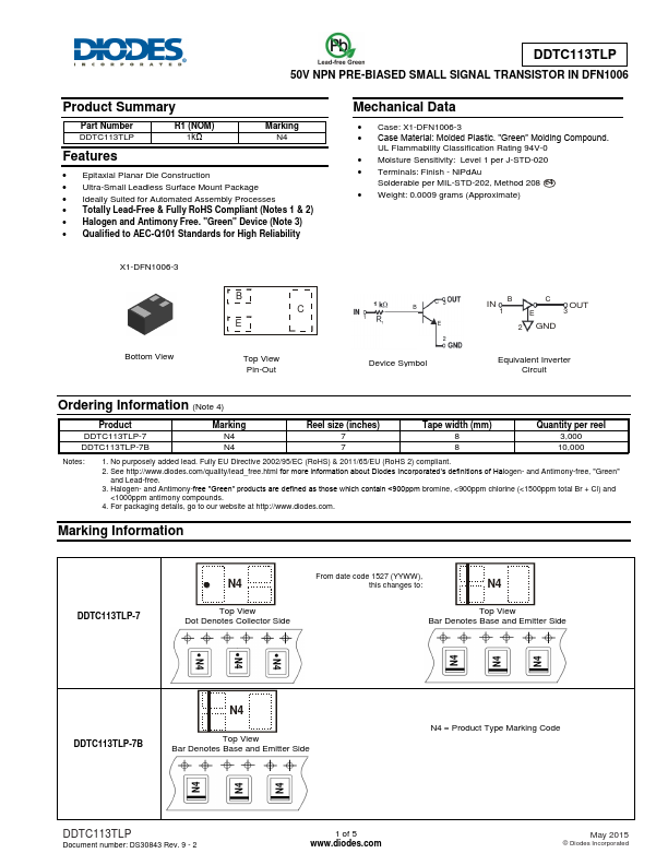 DDTC113TLP Diodes