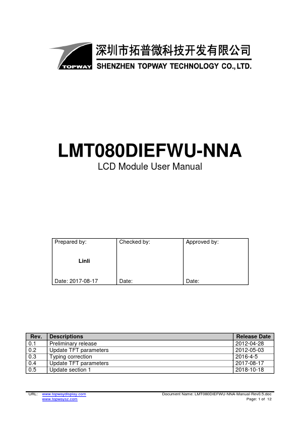 LMT080DIEFWU-NNA