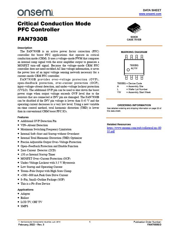 FAN7930B ON Semiconductor