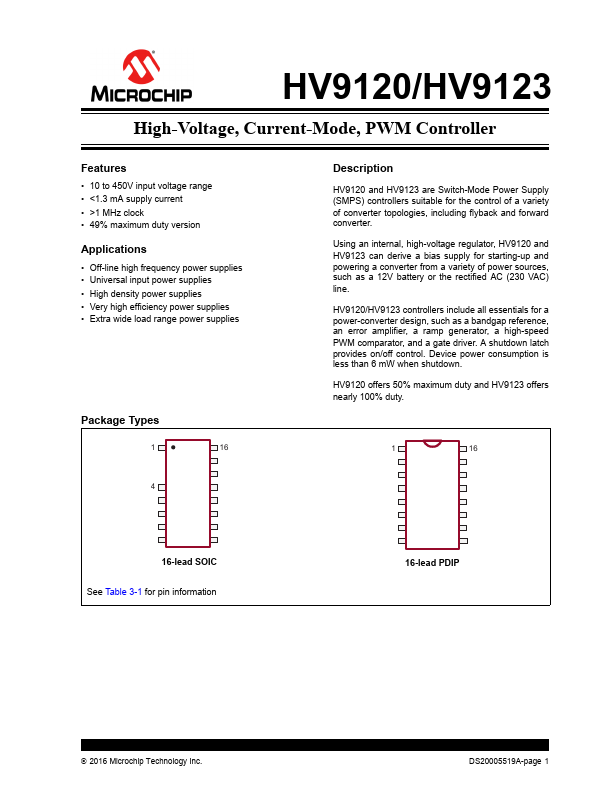 HV9120 Microchip