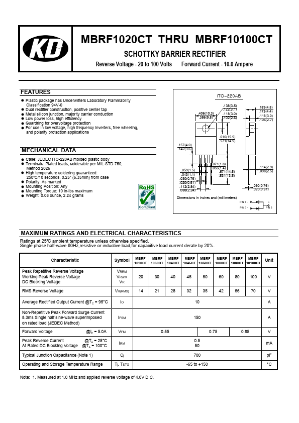 MBRF1020CT KD