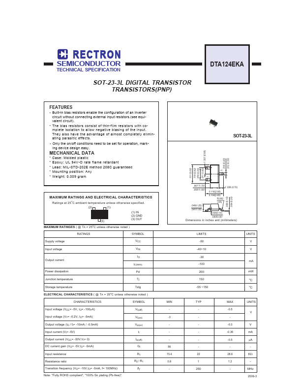 DTA124EKA Rectron