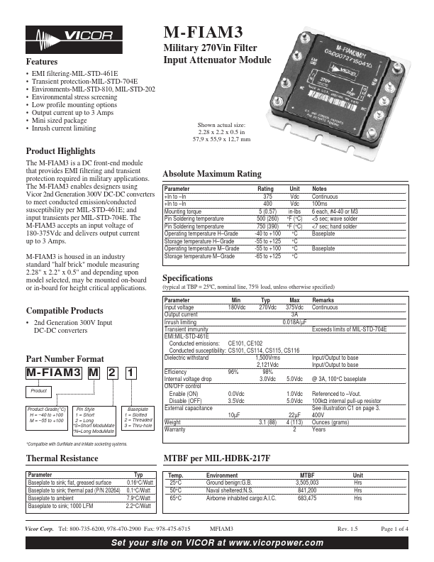 M-FIAM3M11 Vicor Corporation