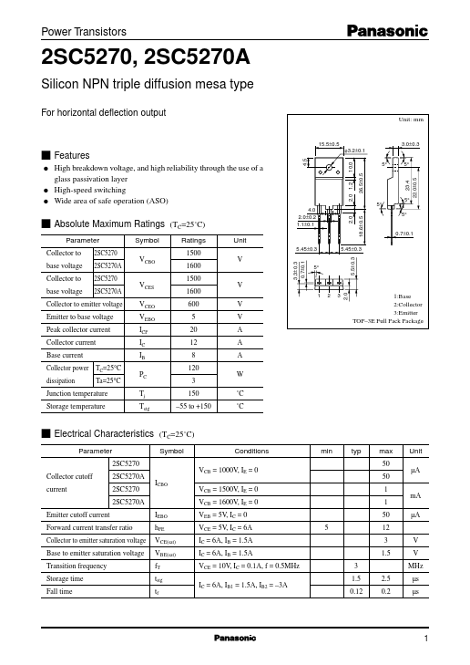 2SC5270A Panasonic Semiconductor