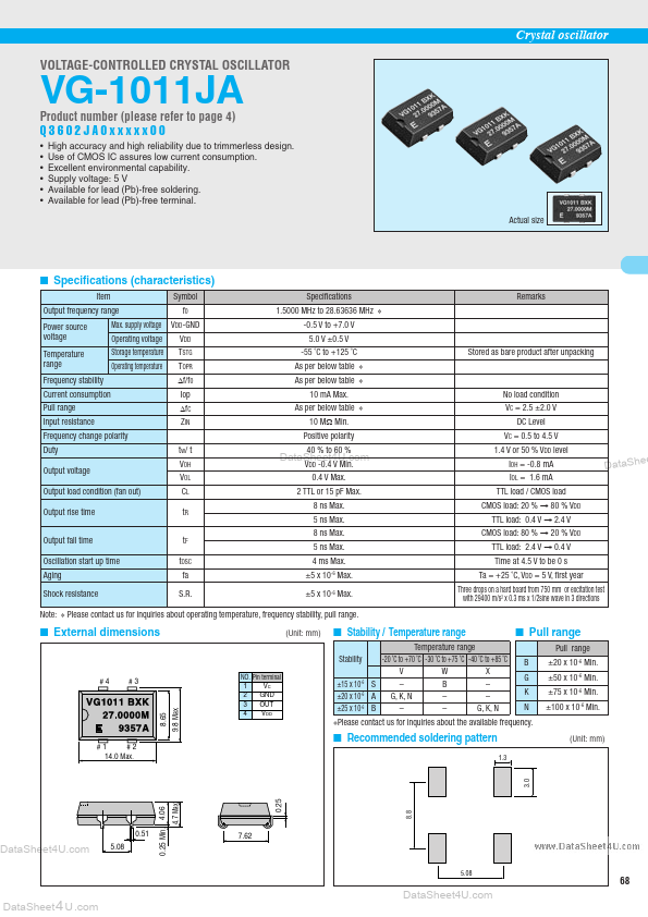 <?=VG-1011JA?> डेटा पत्रक पीडीएफ