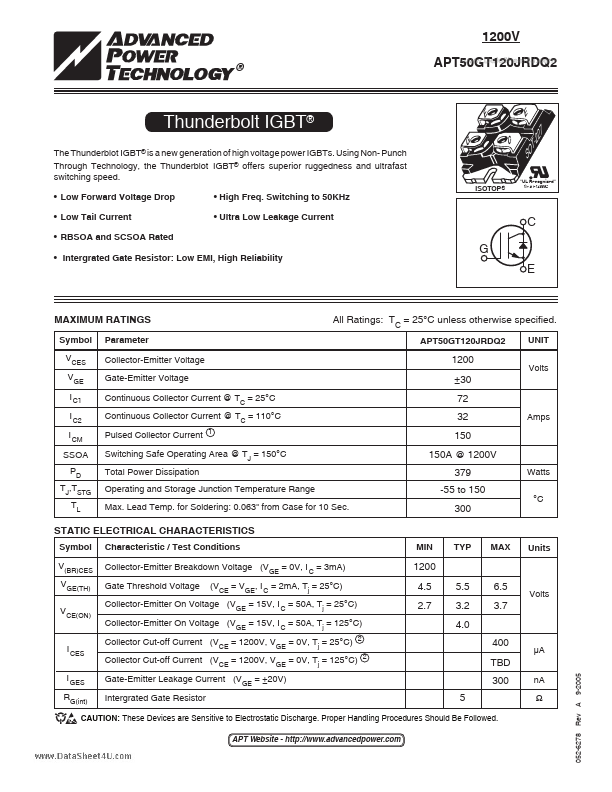 <?=APT50GT120JRDQ2?> डेटा पत्रक पीडीएफ