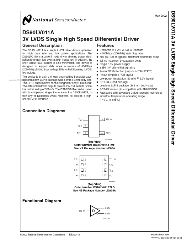 DS90LV011A National Semiconductor