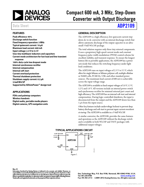 <?=ADP2109?> डेटा पत्रक पीडीएफ