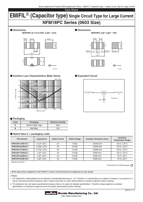 NFM18PC474R0J3B Murata Manufacturing