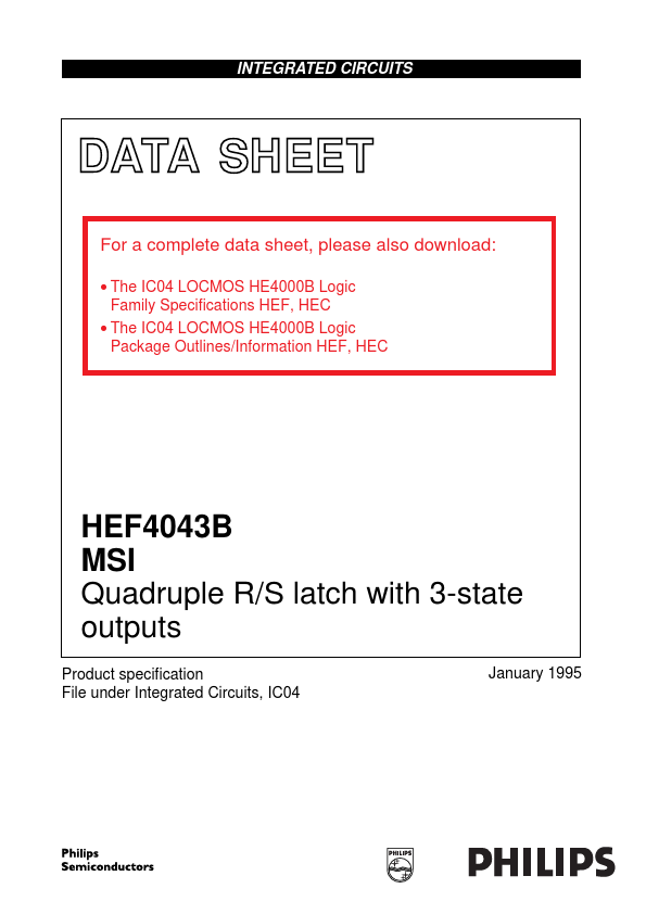 <?=HEF4043B?> डेटा पत्रक पीडीएफ