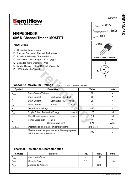 <?=HRP50N06K?> डेटा पत्रक पीडीएफ