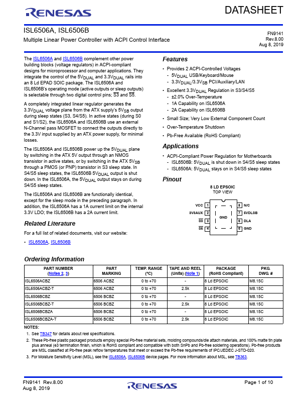 ISL6506B Renesas