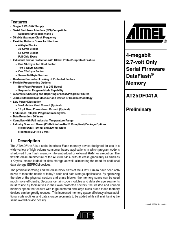 AT25DF041A ATMEL Corporation