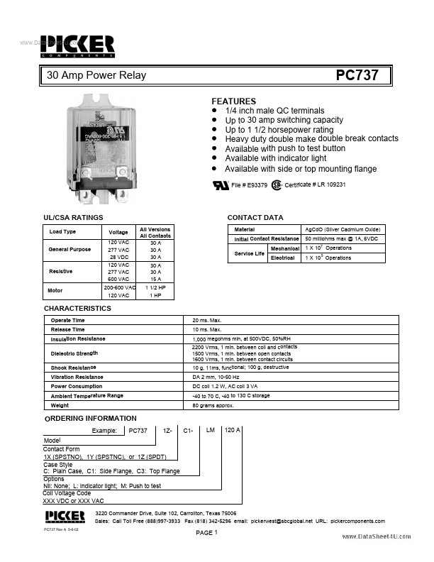 PC737 Picker Components