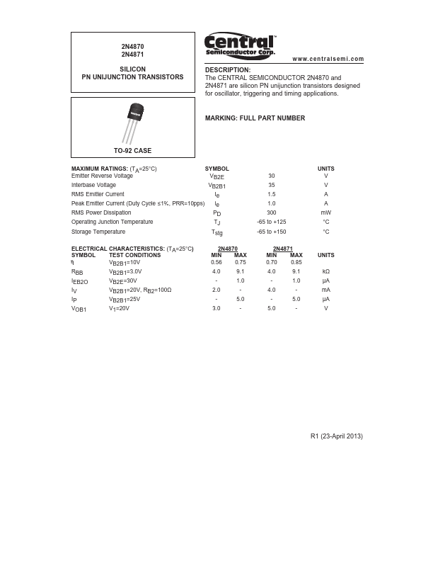 2N4871 Central Semiconductor