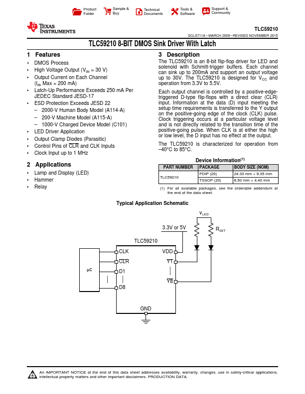 TLC59210 Texas Instruments