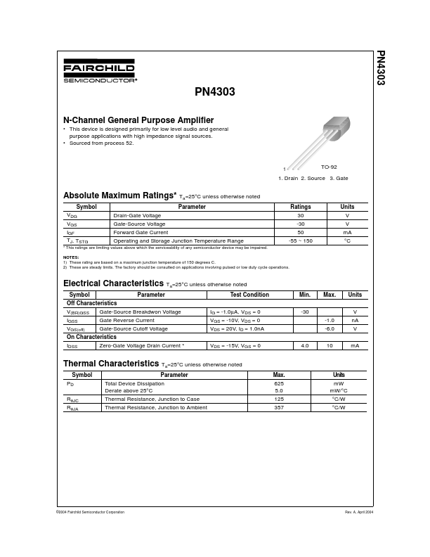 PN4303 Fairchild Semiconductor