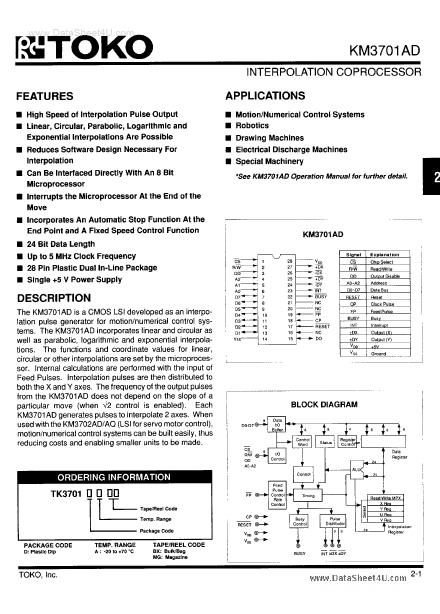 <?=KM3701AD?> डेटा पत्रक पीडीएफ