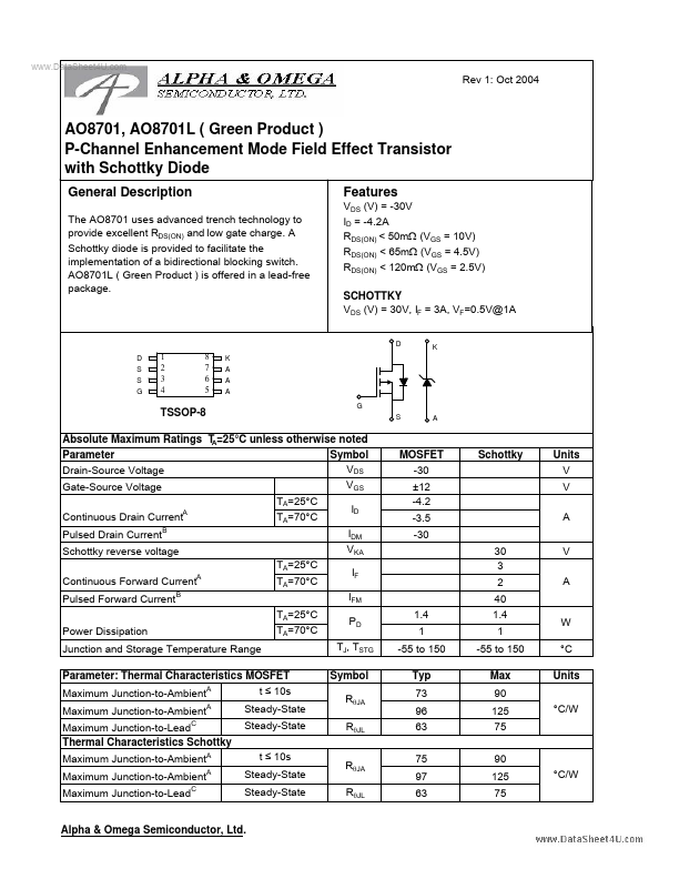 AO8701L Alpha & Omega Semiconductors