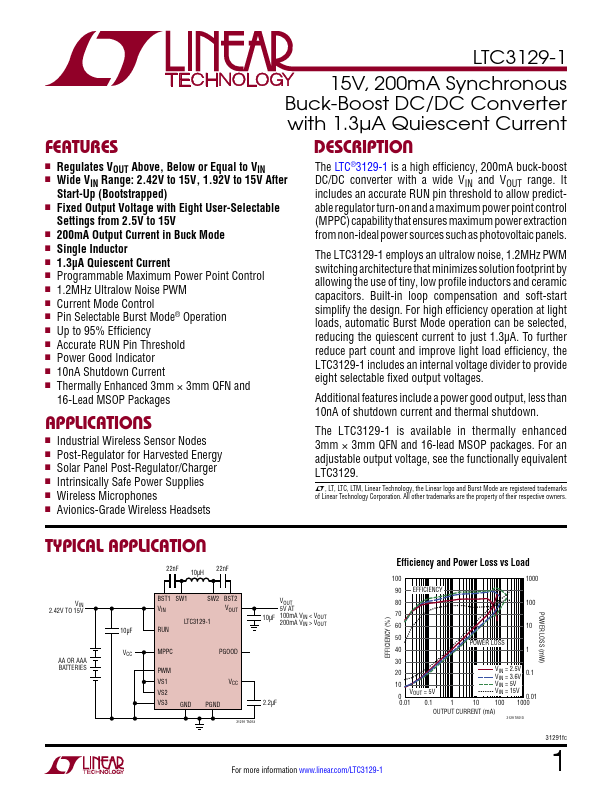 LTC3129-1 Linear