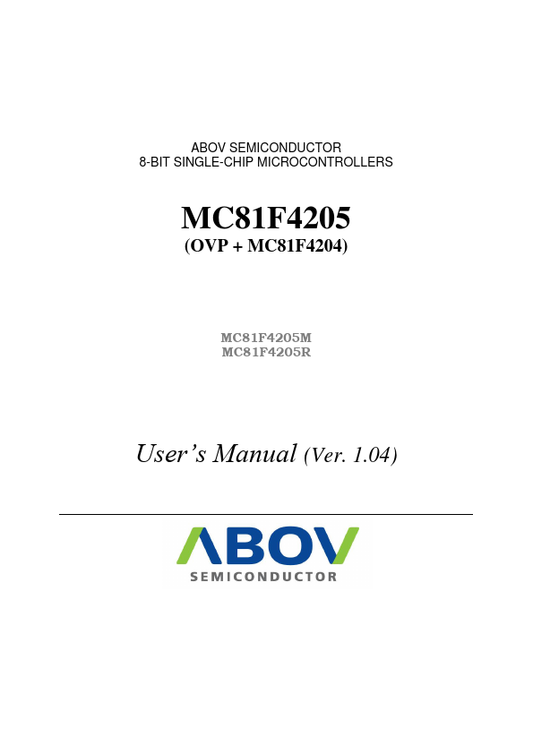 MC81F4205 ABOV SEMICONDUCTOR