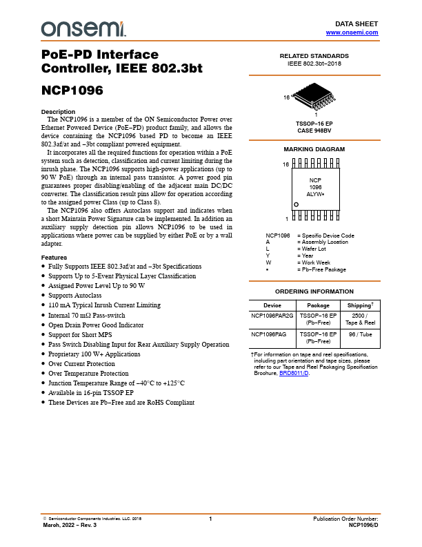 NCP1096 ON Semiconductor