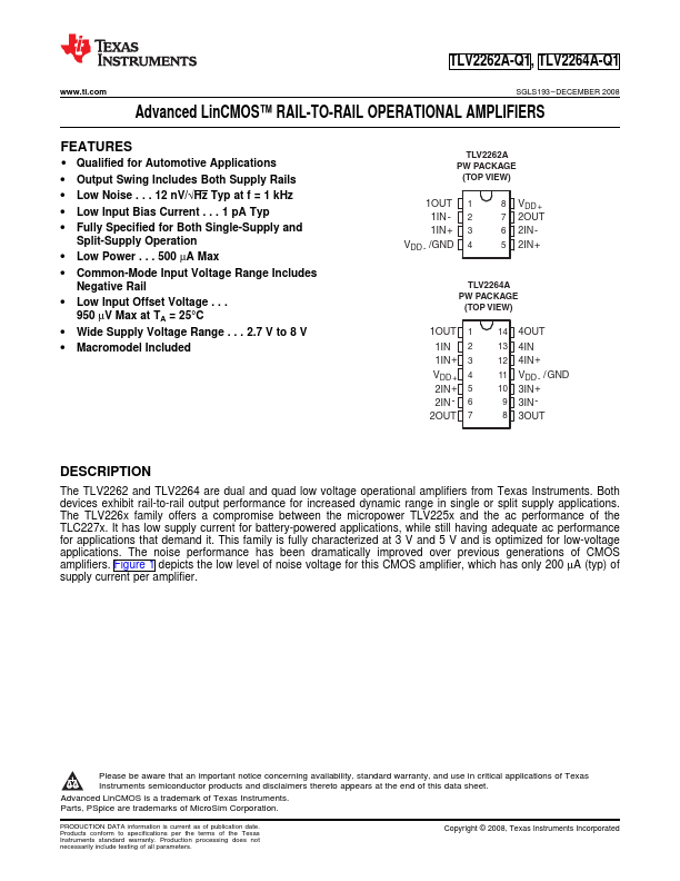 TLV2264A-Q1 Texas Instruments