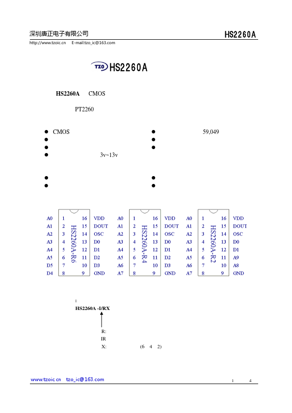 <?=HS2260A?> डेटा पत्रक पीडीएफ