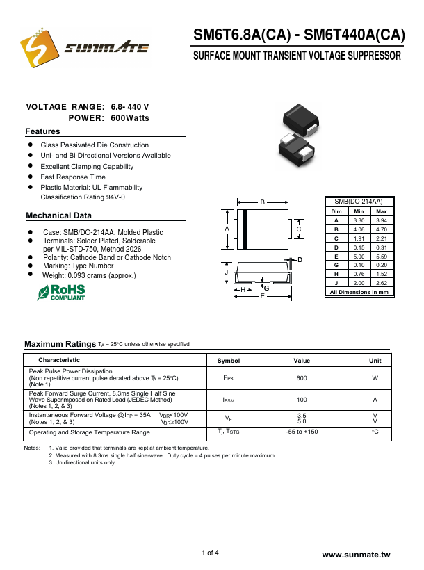 SM6T130A SunMate