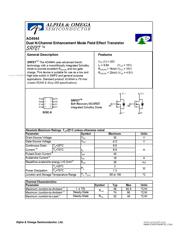 <?=AO4944?> डेटा पत्रक पीडीएफ