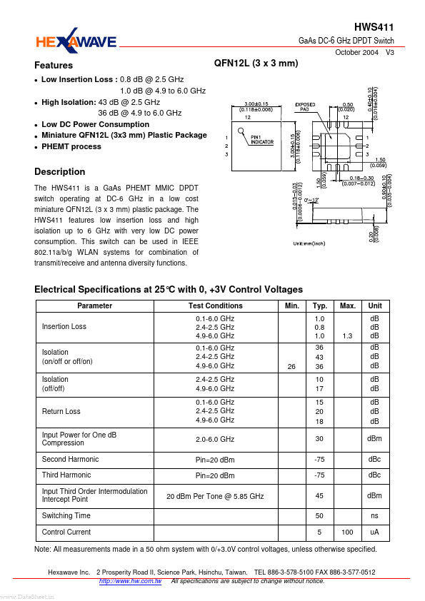 <?=HWS411?> डेटा पत्रक पीडीएफ
