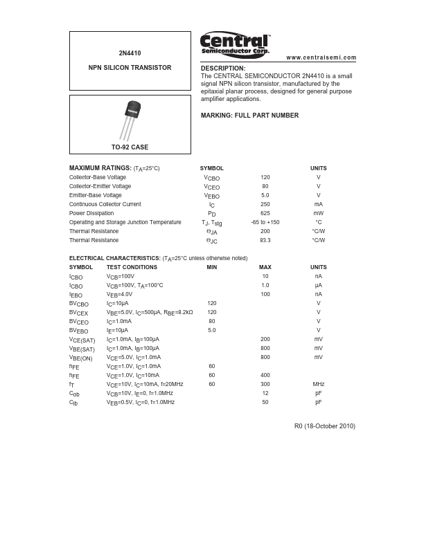 2N4410 Central Semiconductor