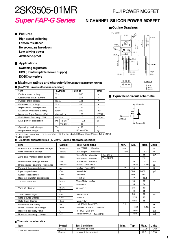 <?=2SK3505-01MR?> डेटा पत्रक पीडीएफ