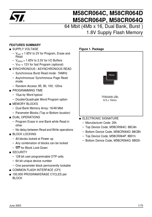 M58CR064Q ST Microelectronics