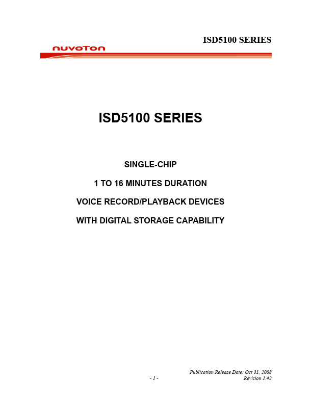 ISD5100 Nuvoton Technology