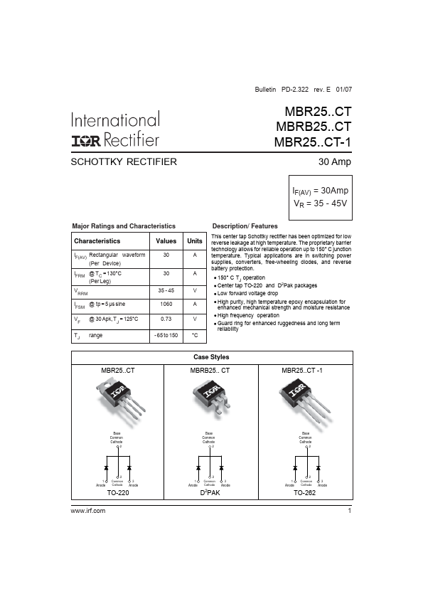 MBR2535CT-1 International Rectifier