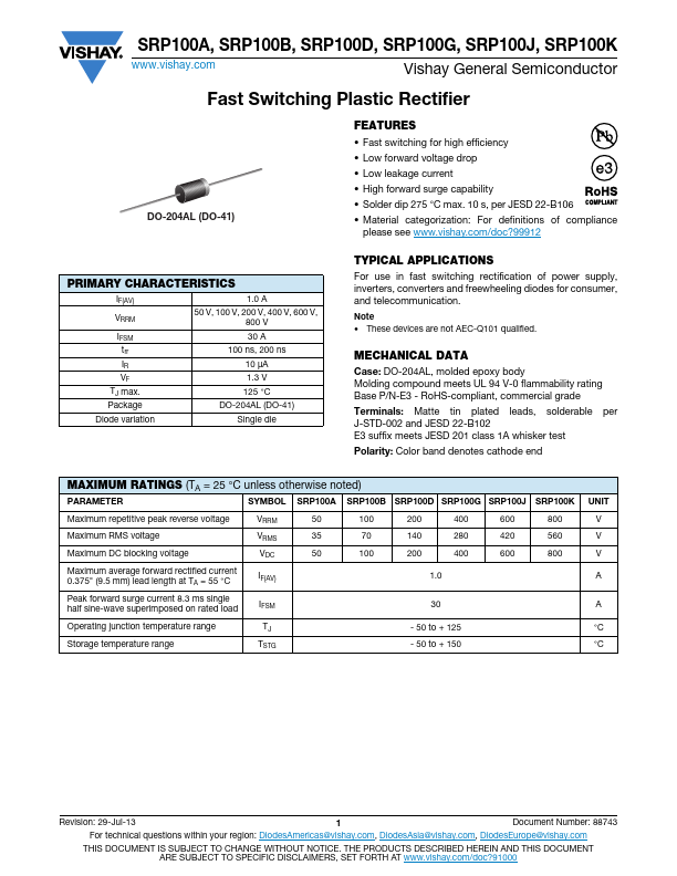 SRP100D Vishay