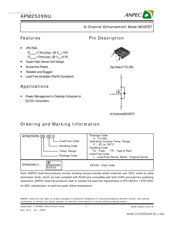 APM2509NU Anpec Electronics Coropration