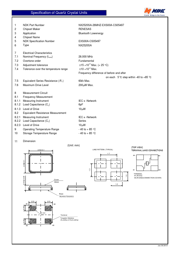 <?=NX2520SA-26MHZ-EXS00A-CS05497?> डेटा पत्रक पीडीएफ