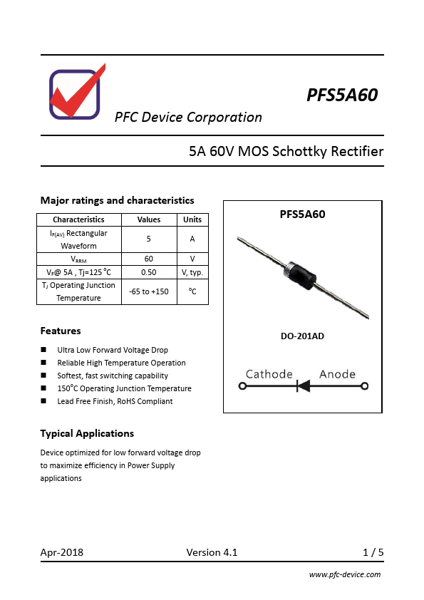 <?=PFS5A60?> डेटा पत्रक पीडीएफ