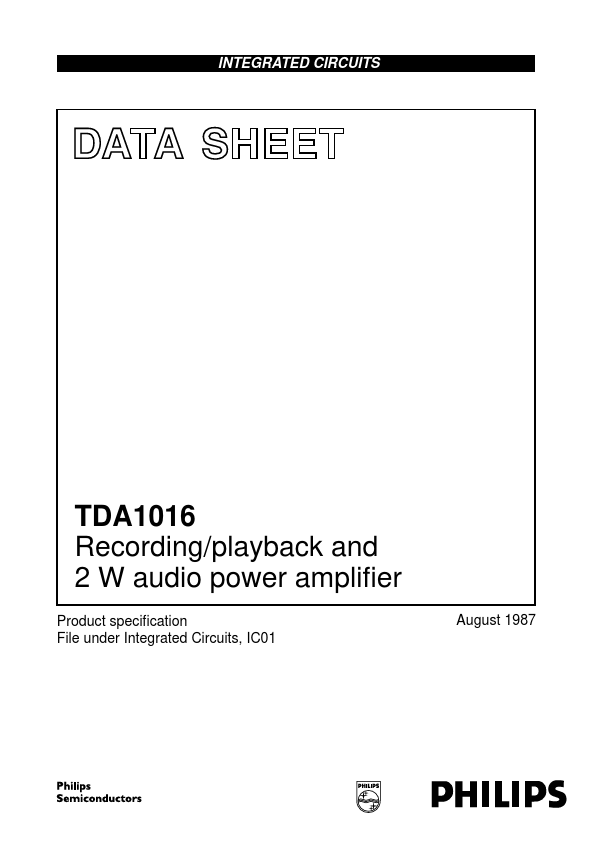 <?=TDA1016?> डेटा पत्रक पीडीएफ