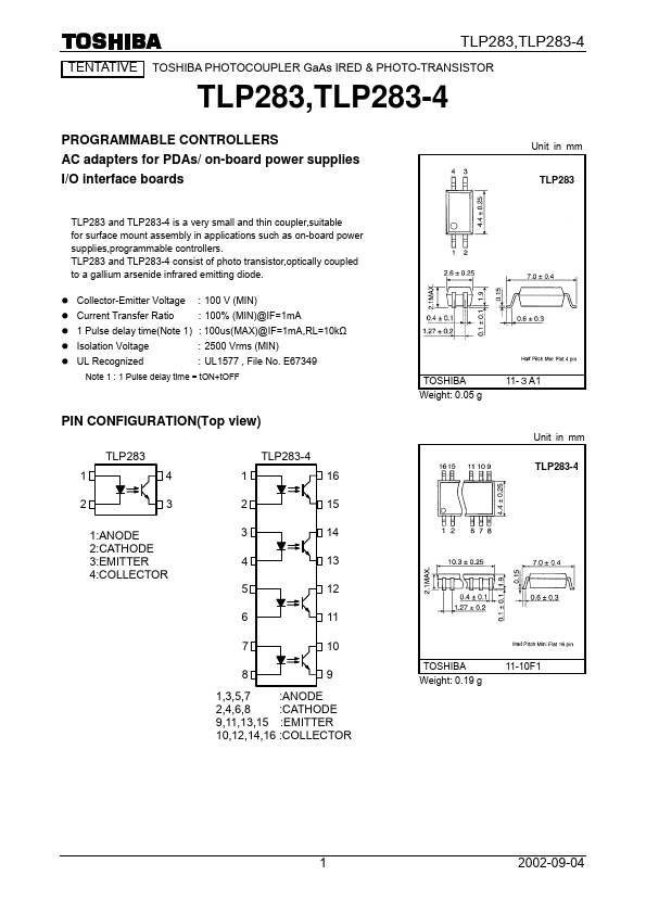 TLP283-4 Toshiba Semiconductor