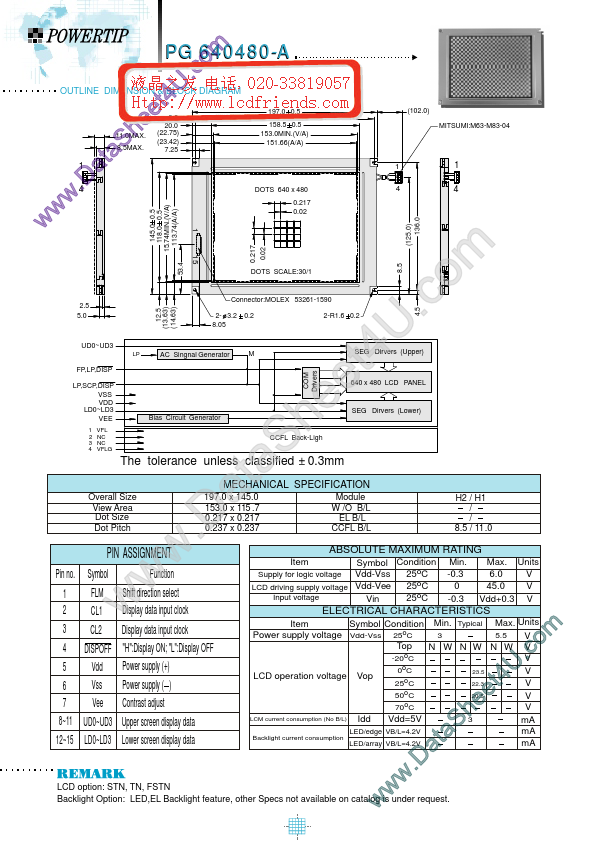 pg640480a POWERTIP